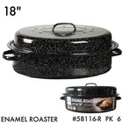 Enamel Roaster With Lid 18      Black Speckled Oval Roasting Pan  Oven-to-table