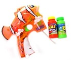 Led Light Up Flashing Bubble Shooter Clown Fish Gun Blower W 2 Bottles Orange