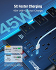 Surge Protector Power Strip 22 Outlets 45w Usb Fast Charging 6 5ft Cord