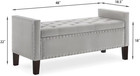 Storage Ottoman Bench  48  Velvet Tufted Button Upholstered Entryway Bench With 