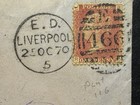 Gb 1870 Cover Penny Red Plate 118 Postmarked Liverpool Eastern District 466e
