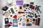 Vintage Grandpas Mens Junk Drawer Lot Coins Tokens Lighters Watch Gems  Etc 