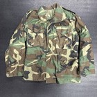 Vtg Us Army M65 Field Jacket Small Short Woodland Camo Military Lined Coat