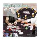 Raychee 48  Foldable 8-player Poker Table Top  Wood Texas Poker Table Topper Blk