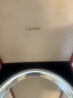 Cartier 11  Pewter Serving Platter Tray With Cloth Cover And Original Box