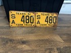 1951 Texas Farm Truck License Plates Matching Pair Sa 480 Vintage Original