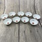 Set Of 9 Vtg 1940s World War 2 Japanese Army Red Cross Emblem Porcelain Sake Cup