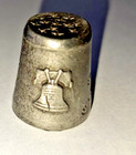Vintage Pewter Philadelphia Pa The Cradle Of Liberty Bell Thimble Souvenir