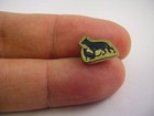 Vintage Dog   Cat Silhouette Lapel Pin Tie Tack Brass Tone Metal Animal Lover