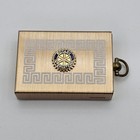 Vintage Gold Tone Matchbox With Rotary International Embellishment 