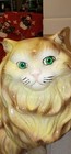 Persian 70s Cat Mold Hand Painted 70 Light Yellow And Brown White Vintage