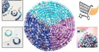 Large Hole Resin Beads 150pcs Blue Purple Dark Blue For Jewelry Making Craft