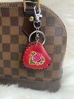 Leather Red Heart Mini Coin Purse Bag Charm Keychain Key Fob Handmade Gift New