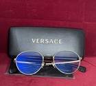Versace Eyeglasses Frames Mod 1279 1002 Black Gold Logos Wire Rim 53-20-145