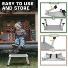 Adjustable Height Aluminum Rv Step  Stable Foldable Platform Step Stool silver