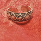 Toe Ring Sterling Silver Diamond  Design Adjustable 925  New Vintage