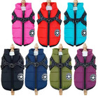 Dog  cat Coat Waterproof With Harness Jacket Raincoat Winter Zip Coats Pet Hole
