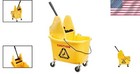 Heavy-duty 35-qt Mop Bucket With Down Press Wringer - Perfect For Commercial Use