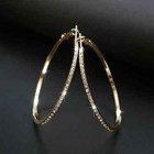 Elegant 925 Silver Filled gold rose Gold Hoop Earring Women Jewelry A Pair