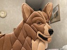 3d Intarsia Wood Art Corgi Dog Sign Wall Hang Plaque Mcm 20    X 16 5    Hand Made 