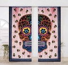 84  Huge Skull Mandala Tapestry Curtain Set Door Curtains Drapes Valances Cotton