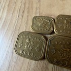 4x Victorian Era Standard W t Avery W  t a  Apothecary Penny Brass Scale Weights
