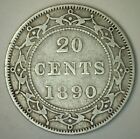 1890 Canada Newfoundland 20 Cents Silver Coin Circulated Very Fine - Vf Canadian
