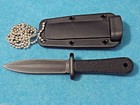 Mini Neck Knife 210925 Black Double Edge Dagger Fixed Blade 5 1 2  Overall New 