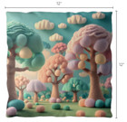 Nursery Kidsroom Throw Pillow Yarn Forest Design 12x12  16x16  24x24  Polyester
