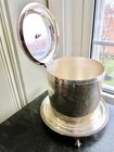 Antique English Silver Plate Ornate Footed Biscuit Box Hinged Lid Classic Design