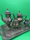 Vintage Silver Plate Tea   Coffee Set W  Tray International Silver St James