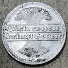 Weimar Republic  germany    Fifty  50  Pfennigs Coin 1922 A  minted In Berlin 