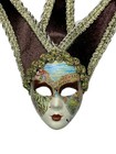 6    Venice Carnival Mini Mask Jester Wall Decor Hand Painted Italy Souvenir