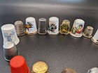 Lot Of 17 Vintage To Modern Thimbles Metal Porcelain Plastic