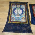 Antique Thangka Seated Buddha Lot Of 3 24 5    X 33 5    - 20 5    X 24   - 17    X 27     