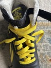 Vintage Reebok Freestyle Hi Womens Size 6 Black And Yellow Fur Lining With Strap