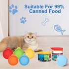 5pcs Pet Food Can Cover With Spoon Safe Silicone Cap Can Lids For Dog Cat Food