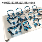13pcs kit Endodontic Rubber Dam Clamp Blue Dental Instruments With Tray Holder