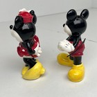 Disney Mickey Minnie Mouse Enesco Ceramic Figurine Set Vintage Red Yellow Black