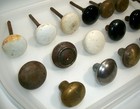 Estate Collection Antique Vintage Lot Porcelain   Brass Door Knobs  Hardware
