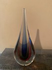 Vtg Mcm Teardrop Art Glass Sculpture Unmarked