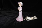 Vtg  Underwriters Lab I w  Rice Portable Ceramic Night Light Pink Lady With Fan