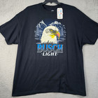 Busch Light Beer Shirt Mens 2xl Xxl Blue Bald Eagle Fishing Hunting Casual Nwt