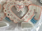 Vintage Beistle Wedding   Baby Shower Table Decorations W honeycomb Nos