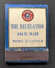 Feature Matchbook Full Book Pabst Blue Ribbon Beer The Recreation Vern Waisner