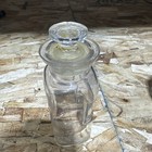 Antique Pharmacy Clear Glass Label Apothecary Jar Bottle W Stopper 1889 W  T  Co