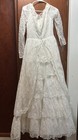 Vintage Union Made S m Wedding Dress With Tiered Lace Skirt