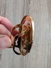 Vintage Stratton Lipstick Tube Holder Ring With Mirror Blue Floral Gold
