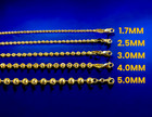 14k Yellow Gold Solid Round Ball Bead Chain Necklace Dc Real 2mm-5mm 16 -30 