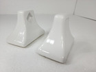 Vintage White Ceramic Towel Bar Rod Rack Post Holders Bracket Mid Century Modern